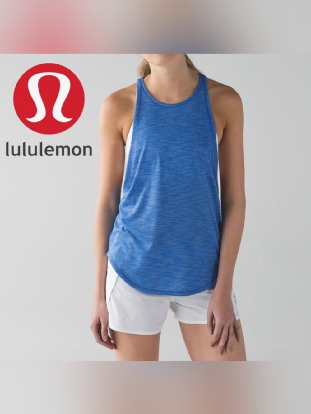 Lululemon Sweat Date Tank Heathered Lakeside Blue